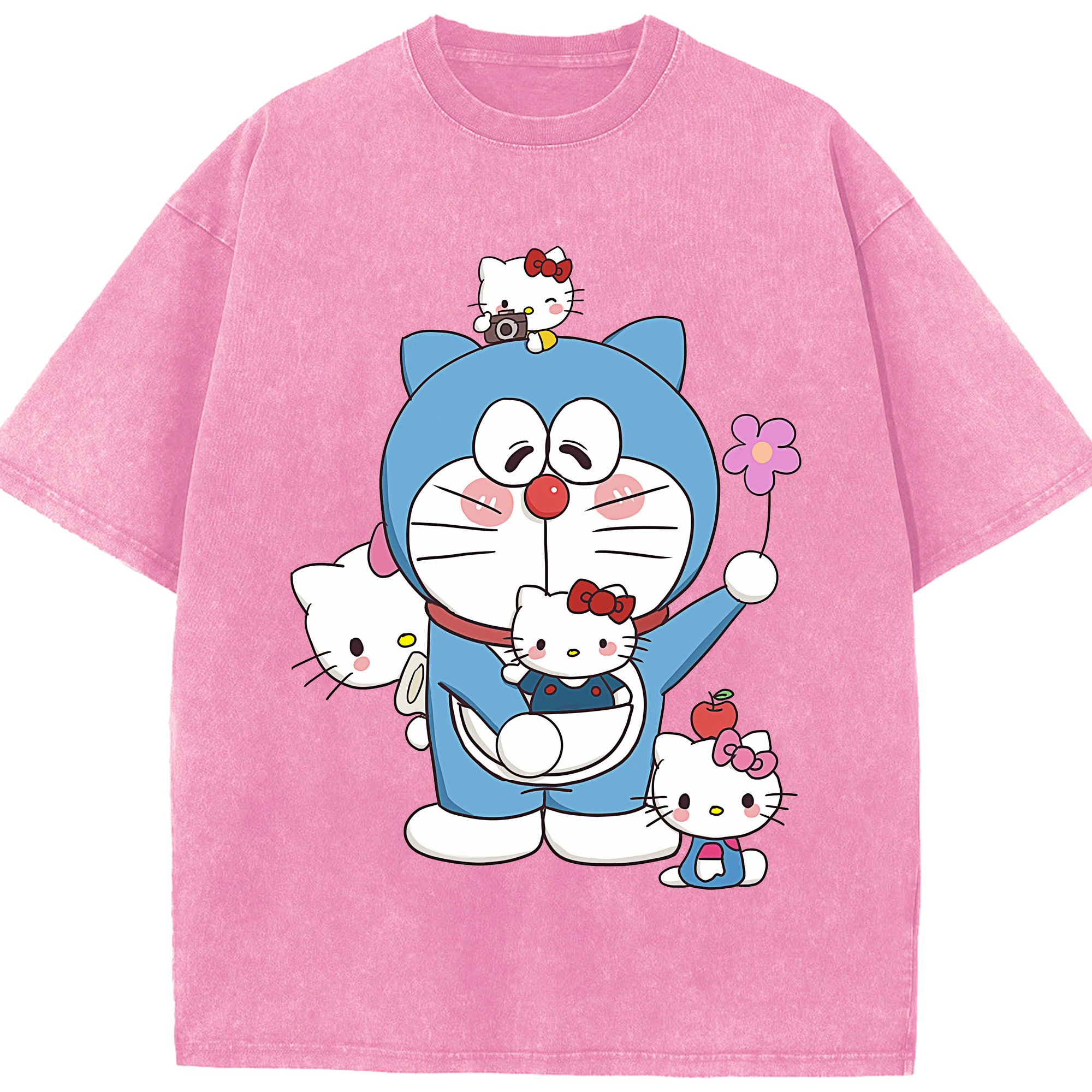 （画像用） ドラえもん Doraemon 綿100% ヴィンテージ風 半袖Tシャツ（フロントプリント）